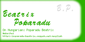 beatrix poparadu business card